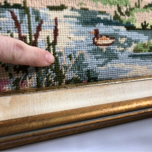 Framed Landscape Tapestry Art with Gold Frame - Picture 12 of 15